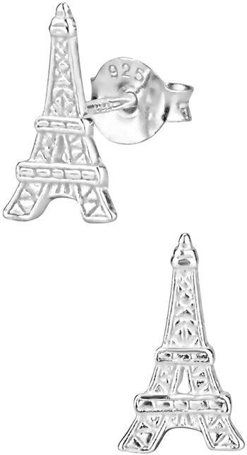 Hypoallergenic Sterling Silver Eiffel Tower Stud Earrings for Kids (Nickel Free)