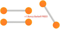 Forbidden Body Jewelry 14G 16mm (5/8 Inch) Nipple or Tongue Ring Barbell Set with Acrylic Balls - Plus 3rd BOGO Barbell Free