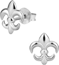 Hypoallergenic Sterling Silver Fleur de Lis Stud Earrings for Kids (Nickel Free)