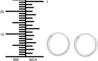 Hypoallergenic Sterling Silver 12mm (1/2 Inch) Tiny Hoop Earrings for Girls (Nickel Free)