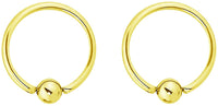 Forbidden Body Jewelry Pair 2g-20g Gold & Rose Gold Tone Surgical Steel Captive Bead Body Piercing Hoops (2pcs)