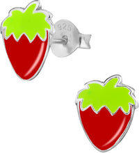 Hypoallergenic Sterling Silver Strawberry Stud Earrings for Kids (Nickel Free)