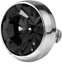 Forbidden Body Jewelry 14g 316L Internally Threaded Ultra Thin Flat Disc Black 4.4 mm Gem Top for Dermal Piercing