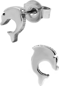 Stainless Steel Dolphin Stud Earrings for Kids