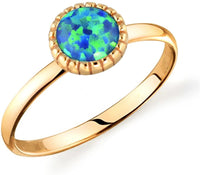 Forbidden Body Jewelry .925 Sterling Silver Synthetic Opal Knuckle Ring (Size 3.5)