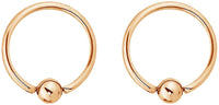 Forbidden Body Jewelry Pair 2g-20g Gold & Rose Gold Tone Surgical Steel Captive Bead Body Piercing Hoops (2pcs)