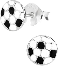 Hypoallergenic Sterling Silver Soccer Ball Stud Earrings for Kids (Nickel Free)