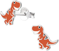 Hypoallergenic Sterling Silver Cute T-Rex Dino Stud Earrings for Kids (Nickel Free)