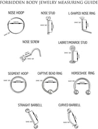 Forbidden Body Jewelry 16g Surgical Steel 8mm Tragus Earring, Helix Earring and Labret Piercing Stud with 3mm Acrylic Ball Top