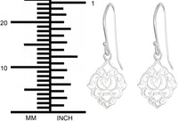 .925 Sterling Silver Hypoallergenic French Wire Filigree Dangle Earrings for Women