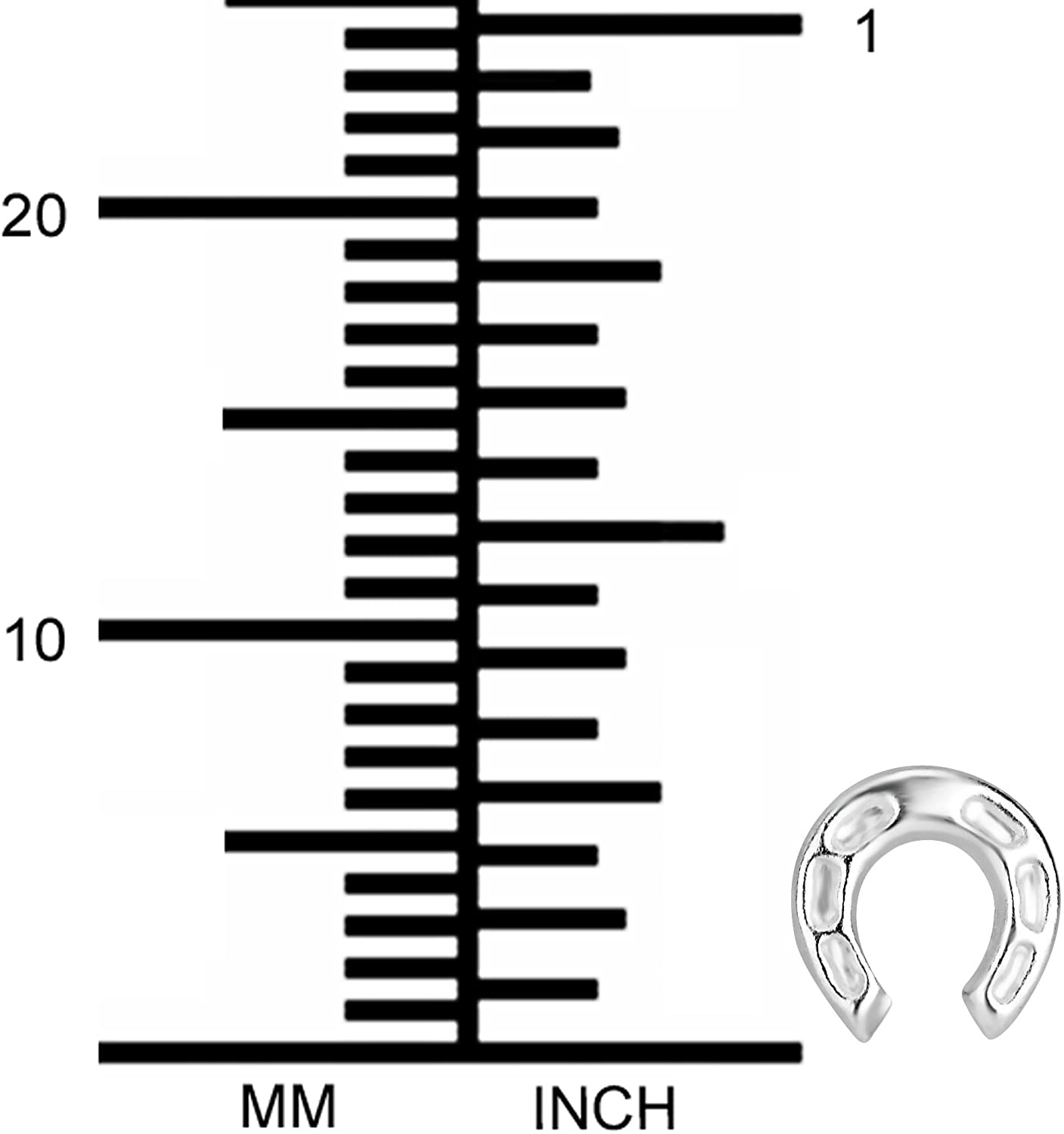 Forbidden Body Jewelry .925 Sterling Silver Little Horseshoe Cartilage Stud Earring (Sold Individually)