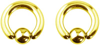 Forbidden Body Jewelry Pair 2g-20g Gold & Rose Gold Tone Surgical Steel Captive Bead Body Piercing Hoops (2pcs)