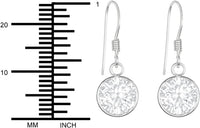 Hypoallergenic Sterling Silver Round CZ Simulated Diamond Crystal Dangle Earrings for Kids (Nickel Free)