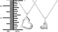 Penny & Piper Mother Daughter Necklaces for 2: .925 Sterling Silver Crystal Heart Charm & Heart Cut Out Necklaces