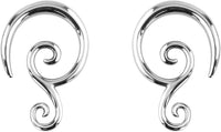 Forbidden Body Jewelry Pair of 6G-14G Surgical Steel Solid Tribal Design Taper Earrings