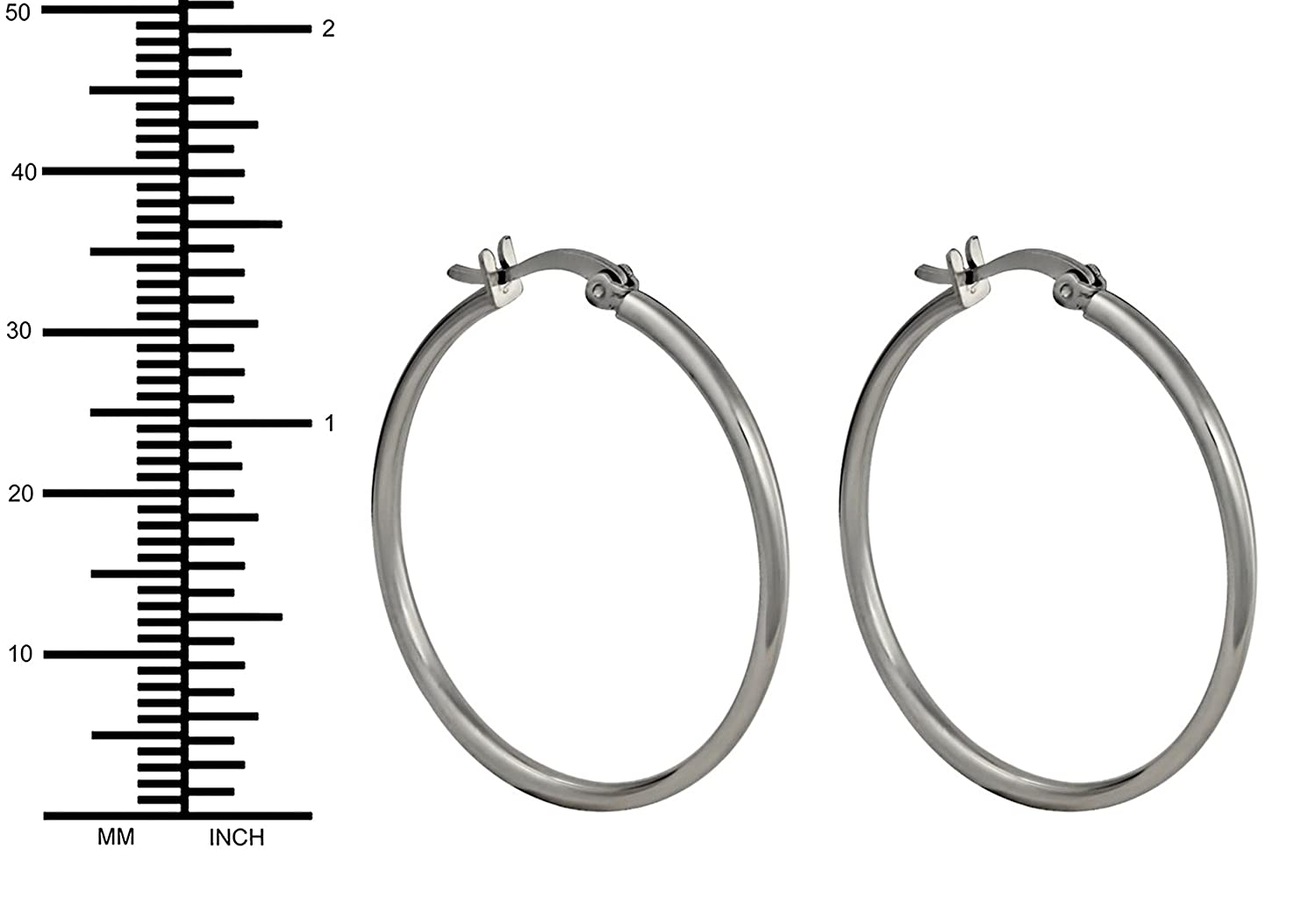 1.5 Inch Stainless Steel Hoop Earrings for Women