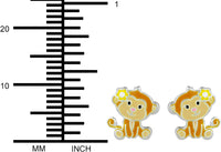 Hypoallergenic Sterling Silver Cute Monkey Stud Earrings for Kids (Nickel Free)