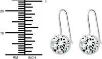 Sterling Silver Hypoallergenic Simulated Diamond 3/8" Round CZ French Wire Drop Earrings for Women