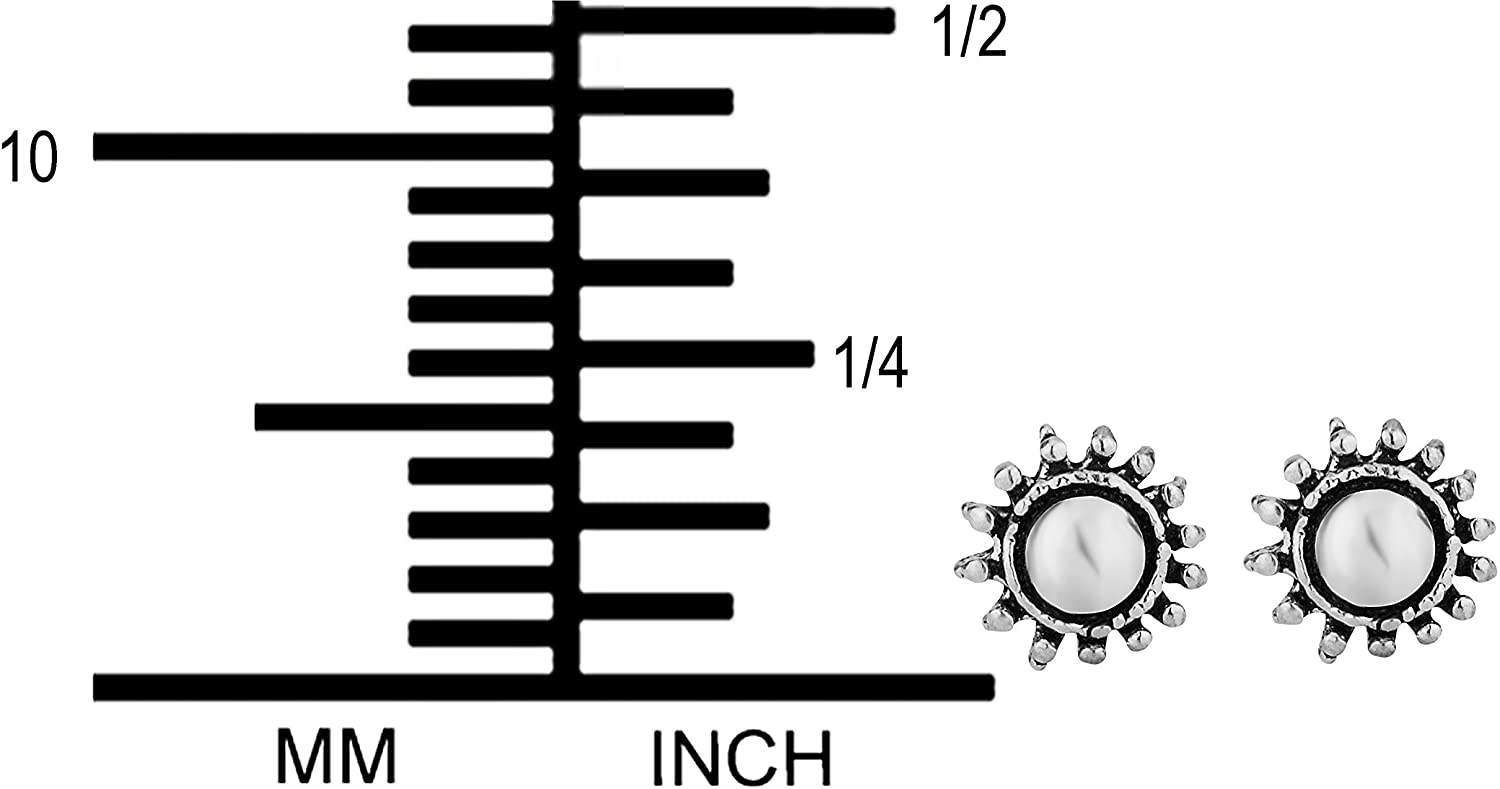 Hypoallergenic Sterling Silver Tiny Sun Stud Earrings for Kids (Nickel Free)