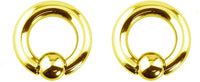 Forbidden Body Jewelry Pair 2g-20g Gold & Rose Gold Tone Surgical Steel Captive Bead Body Piercing Hoops (2pcs)