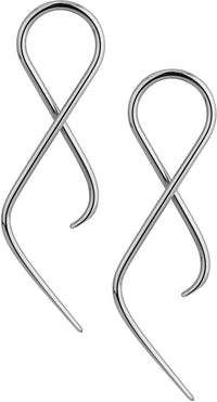 Forbidden Body Jewelry Pair of 10g Surgical Steel 2.75" Twisting Curved Hanging Loop Taper Earrings