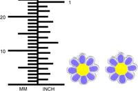 Hypoallergenic Sterling Silver Purple & Yellow Daisy Flower Stud Earrings for Kids (Nickel Free)