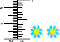 Hypoallergenic Sterling Silver Blue & Yellow Daisy Flower Stud Earrings for Kids (Nickel Free)