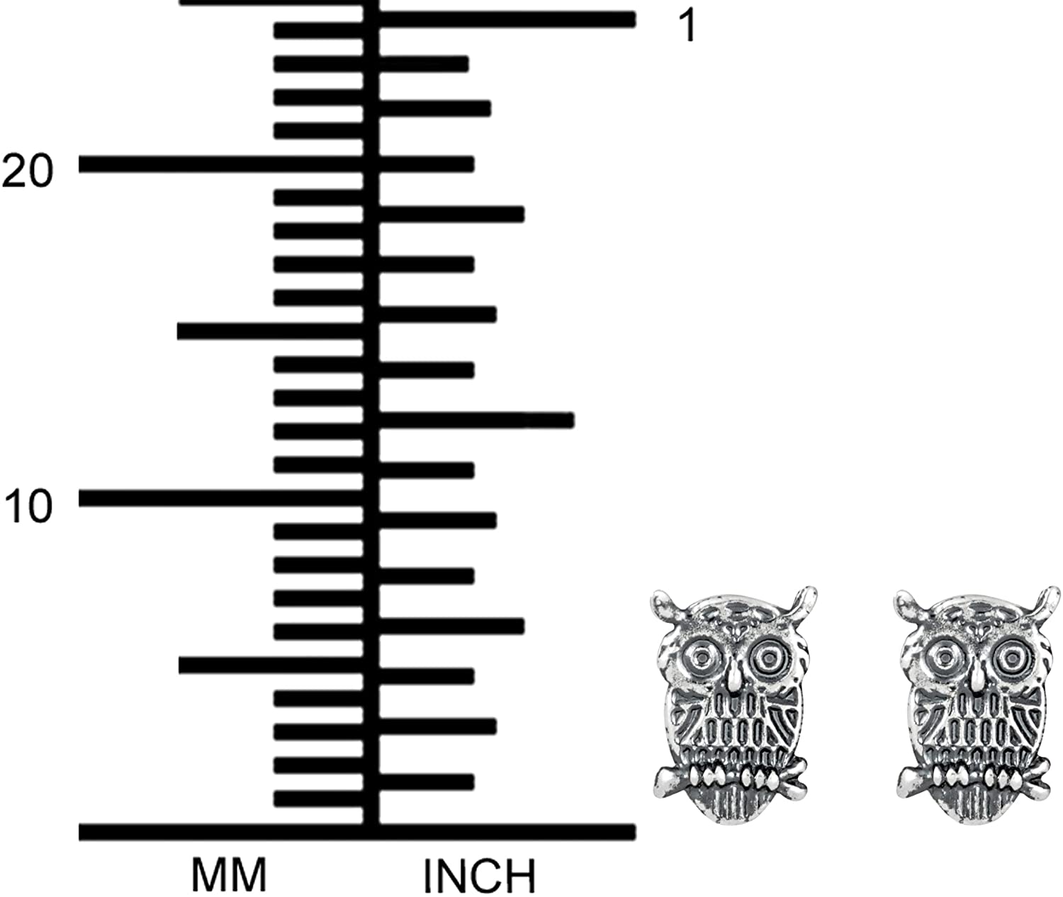 Hypoallergenic Sterling Silver Owl Stud Earrings for Kids (Nickel Free)