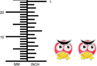 Hypoallergenic Sterling Silver Cute Angry Owl Stud Earrings for Kids (Nickel Free)