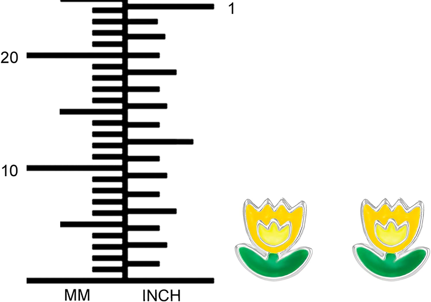 Hypoallergenic Sterling Silver Yellow Flower Stud Earrings for Kids (Nickel Free)