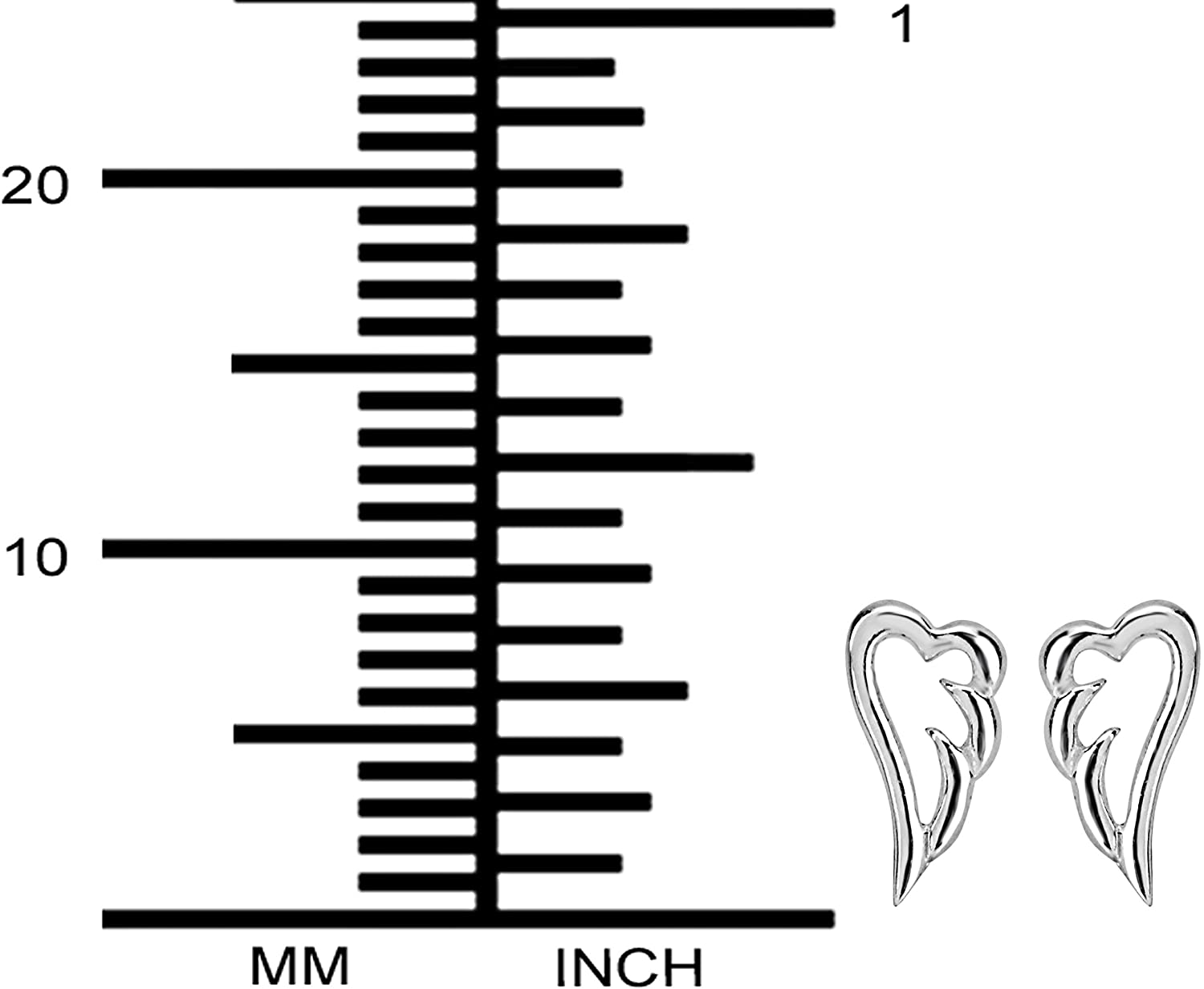 Hypoallergenic Sterling Silver Angel Wing Stud Earrings for Kids (Nickel Free)
