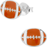 Hypoallergenic Sterling Silver Football Stud Earrings for Kids (Nickel Free)