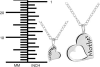 Penny & Piper Mother Daughter Necklaces for 2: .925 Sterling Silver Heart Charm & Heart Cut Out Necklaces