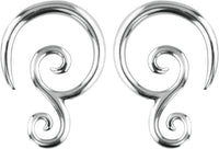 Forbidden Body Jewelry Pair of 6G-14G Surgical Steel Solid Tribal Design Taper Earrings