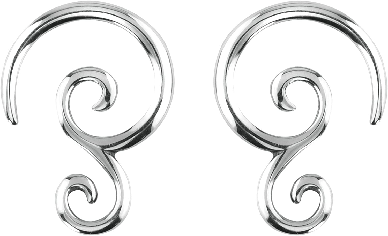 Forbidden Body Jewelry Pair of 6G-14G Surgical Steel Solid Tribal Design Taper Earrings