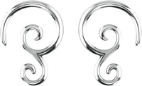 Forbidden Body Jewelry Pair of 6G-14G Surgical Steel Solid Tribal Design Taper Earrings