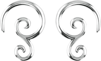 Forbidden Body Jewelry Pair of 6G-14G Surgical Steel Solid Tribal Design Taper Earrings