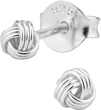 Hypoallergenic Sterling Silver Small Love Knot Stud Earrings for Kids (Nickel Free)