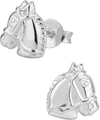 Hypoallergenic Sterling Silver Horse Stud Earrings for Kids (Nickel Free)