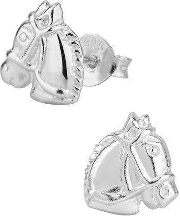 Hypoallergenic Sterling Silver Horse Stud Earrings for Kids (Nickel Free)