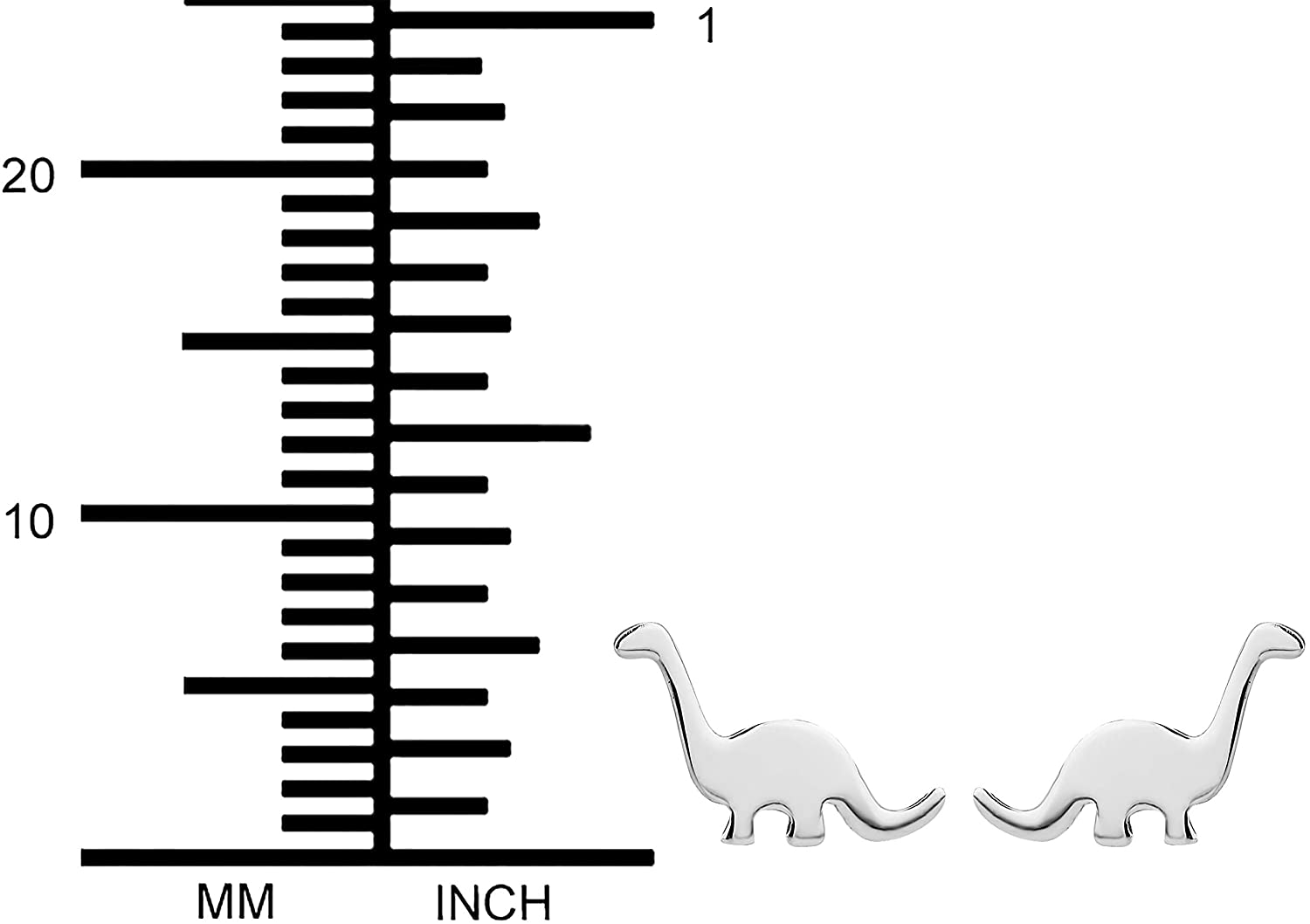 Hypoallergenic Sterling Silver Little Dinosaur Stud Earrings for Kids (Nickel Free)