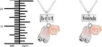 Best Friends Necklace for 2: .925 Sterling Silver Pink Ballet Slippers Best Friends Necklace Set