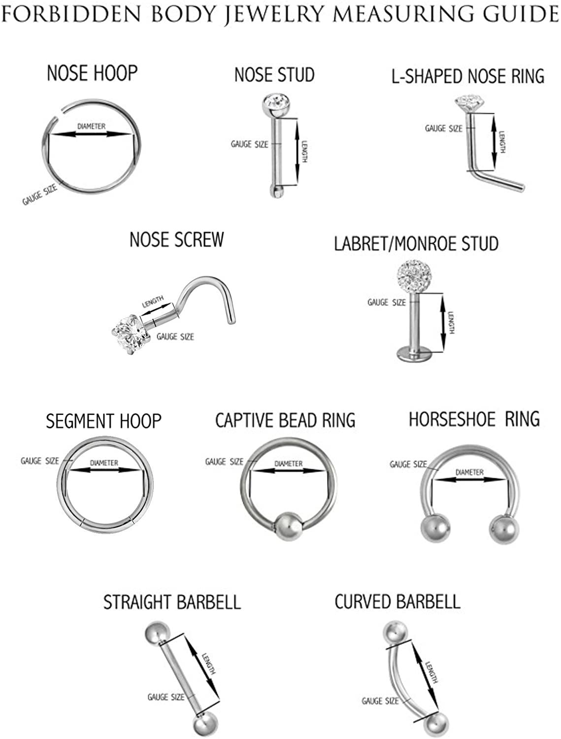 Forbidden Body Jewelry 14G 12mm Surgical Steel Front Facing CZ Crystal Nipple Piercing Horseshoe Rings, Sold in Pairs