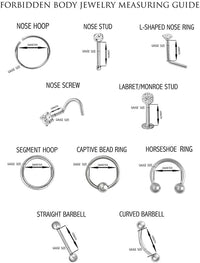 Forbidden Body Jewelry 16g 6-8mm Internally Threaded Surgical Steel Tragus/Helix/Cartilage/Labret Piercing Studs, 2-3mm CZ Top