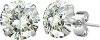 Pair of Sterling Silver Classic Round CZ Simulated Diamond Stud Earrings