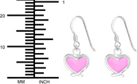 Hypoallergenic Sterling Silver Light Pink Crossover Heart Dangle Earrings for Kids (Nickel Free)