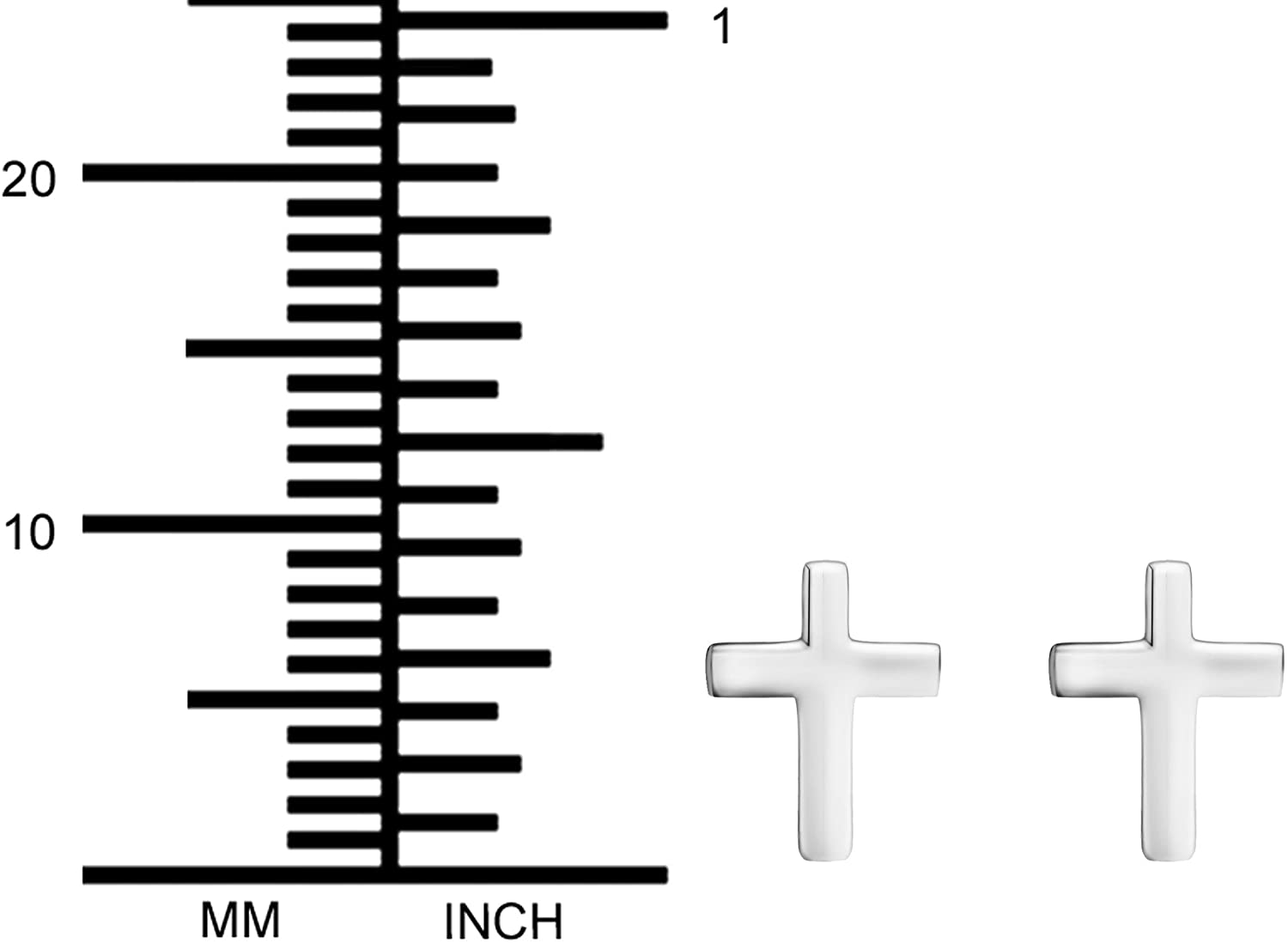 Hypoallergenic Sterling Silver Cross Stud Earrings for Kids (Nickel Free)