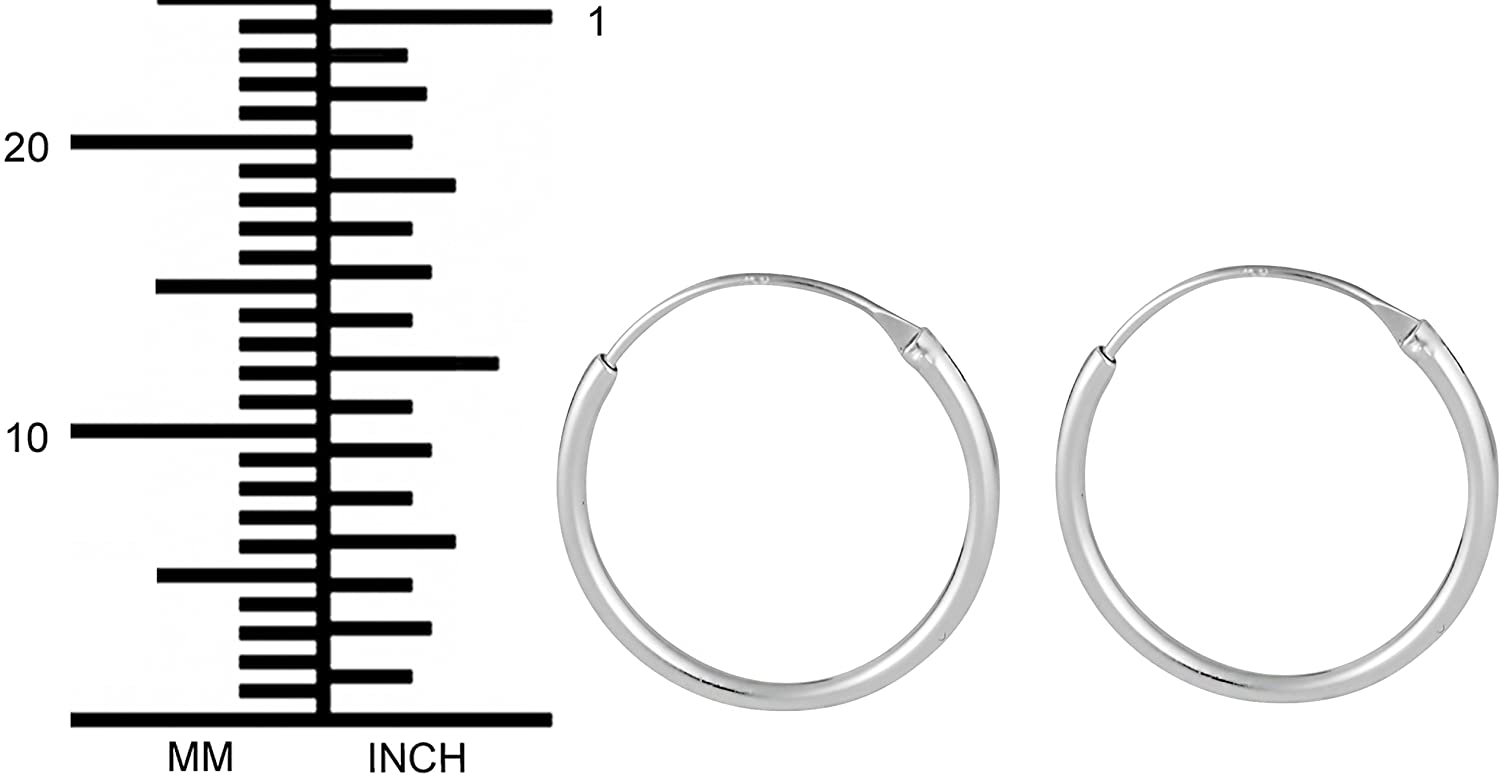 .925 Sterling Silver Hypoallergenic 5/8" Hoop Earrings for Women (Nickel Free)