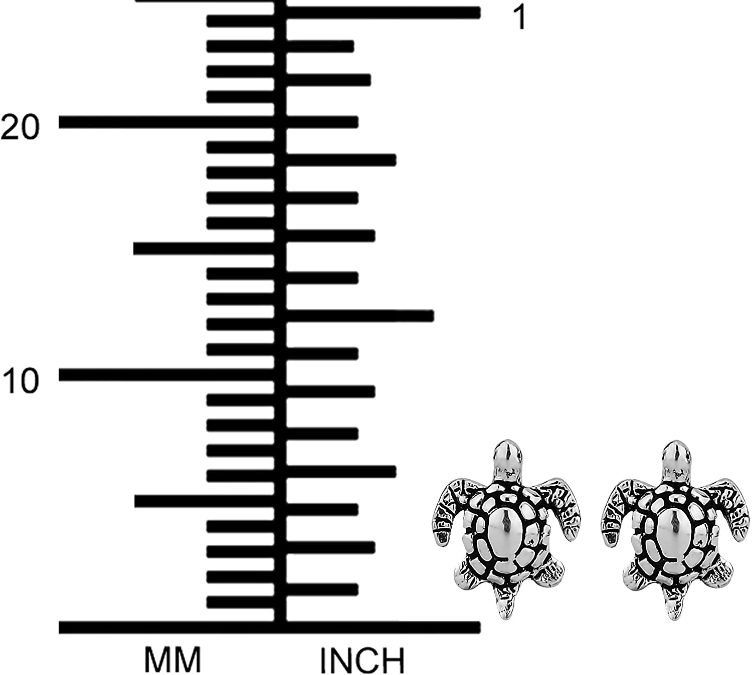Hypoallergenic Sterling Silver Tiny Sea Turtle Stud Earrings for Kids (Nickel Free)