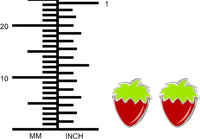 Hypoallergenic Sterling Silver Strawberry Stud Earrings for Kids (Nickel Free)